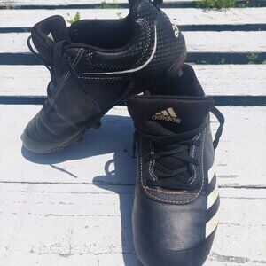 Adidas Baseball Cleats - Black, Size 3 Youth, Game-Ready!